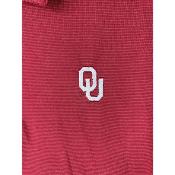 Oklahoma Sooners Polo Shirt Men's Large Red Nike Fit Dry OU Embroidered - Picture 3 of 9
